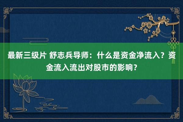 最新三级片 舒志兵导师：什么是资金净流入？资金流入流出对股市的影响？