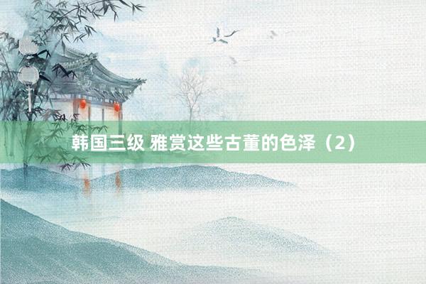 韩国三级 雅赏这些古董的色泽（2）